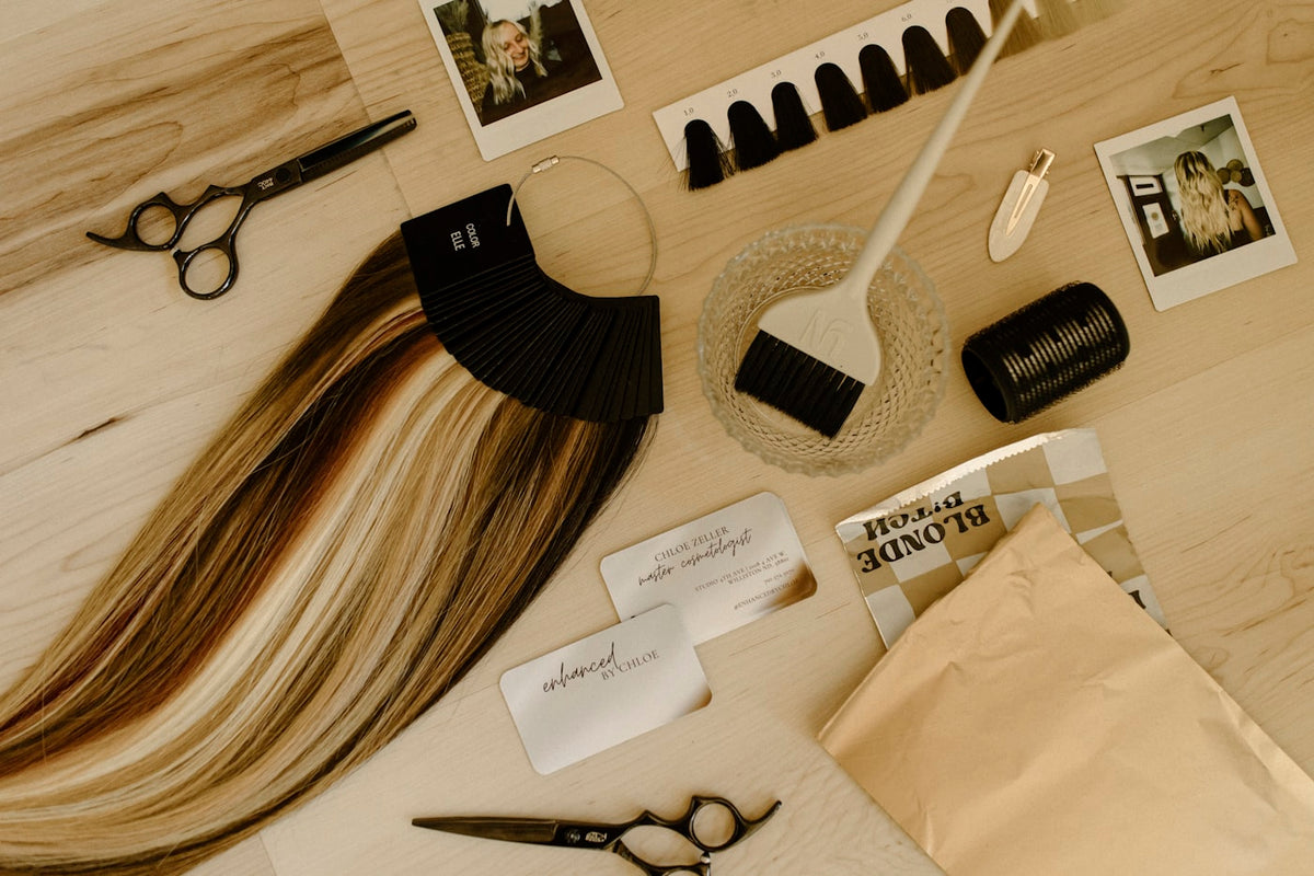 Hair extension care kit with brush and serum